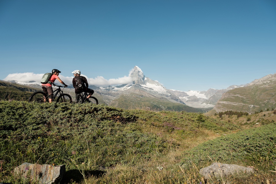 Biking in Zermatt with the Matterhorn as your constant companion